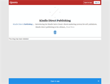 Tablet Screenshot of kindledirectpublishing.quora.com
